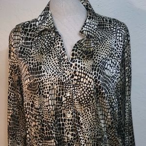 SILK Made in KOREA Animal Print Top